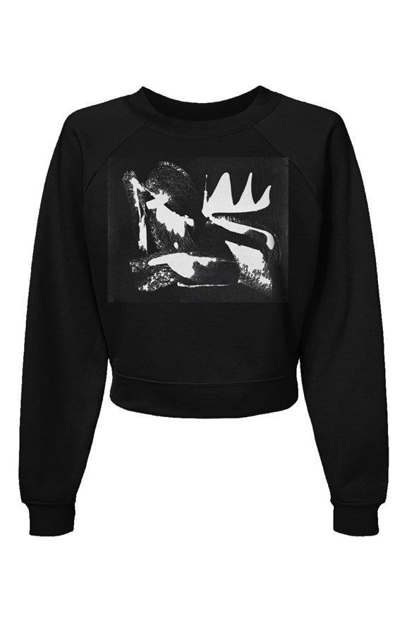7505 Black Swan Womens Crop Sweatshirt