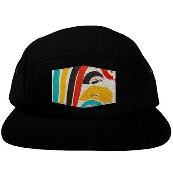 5 panel black practice cotton hat 7005